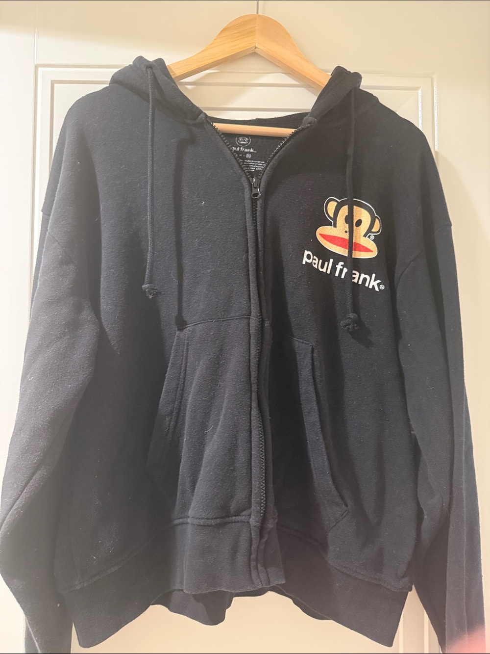 Paul Frank Black Zip Hoodie with Julius Patch
